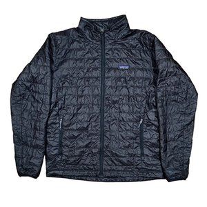 Patagonia Micro Puff Jacket Men's Large Insulated Black Full Zip Puffer Quilted